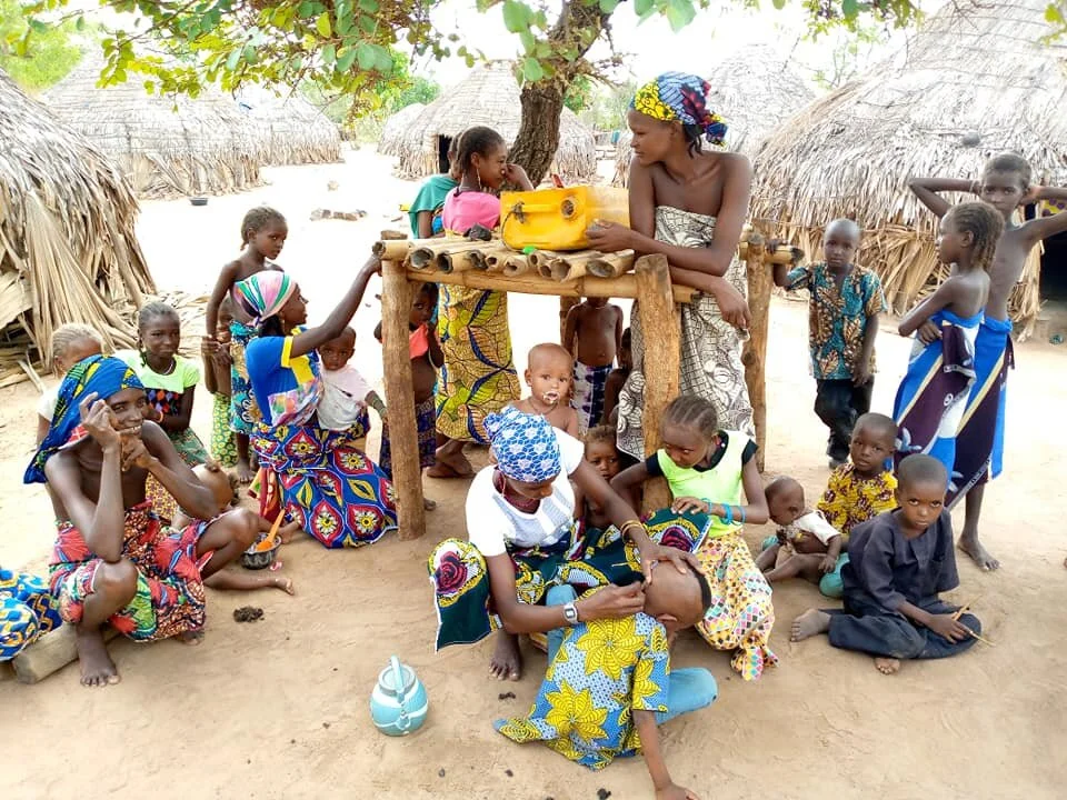  We spent time with the women and children. They were very shy! 