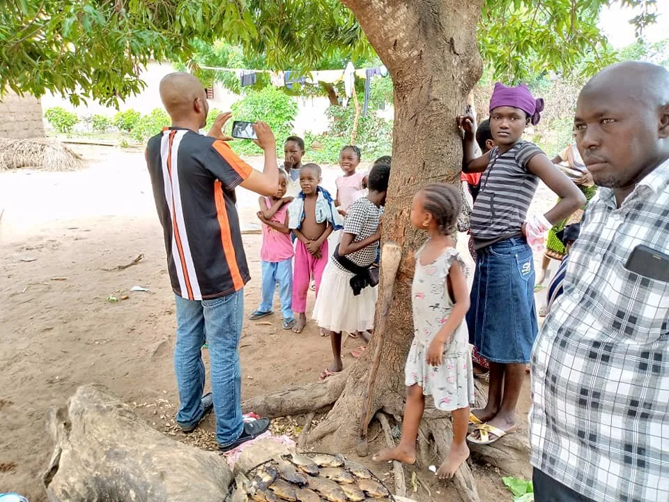  Haruna, connecting with Yoruba children in their village. 