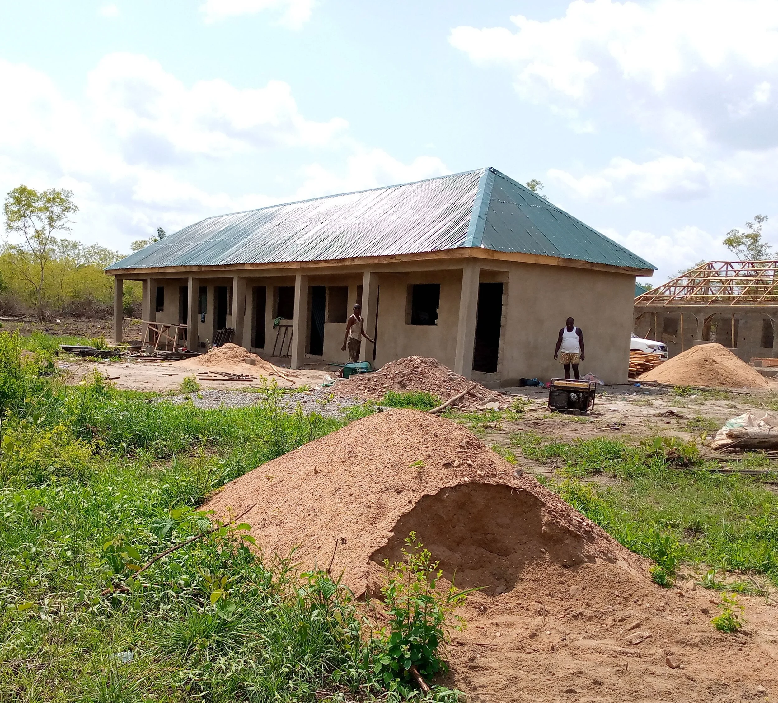  Staff house almost done, ceiling going in now 