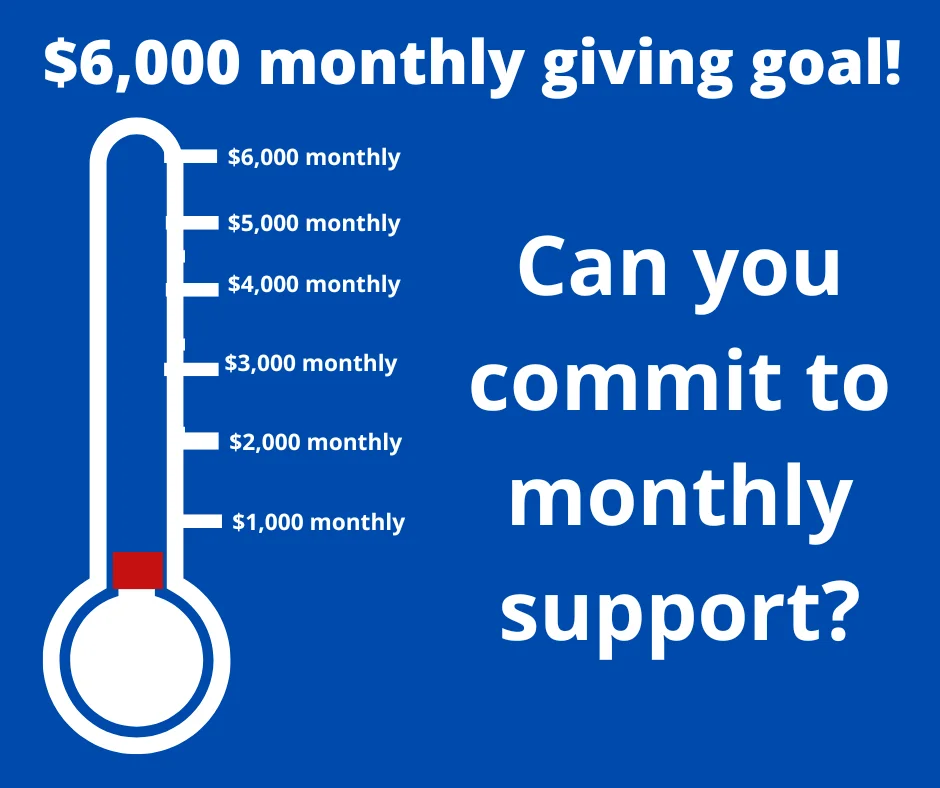   It's a BIG goal, we know. BUT we serve a BIGGER God.     How can we set a small goal when we serve a BIG God?  