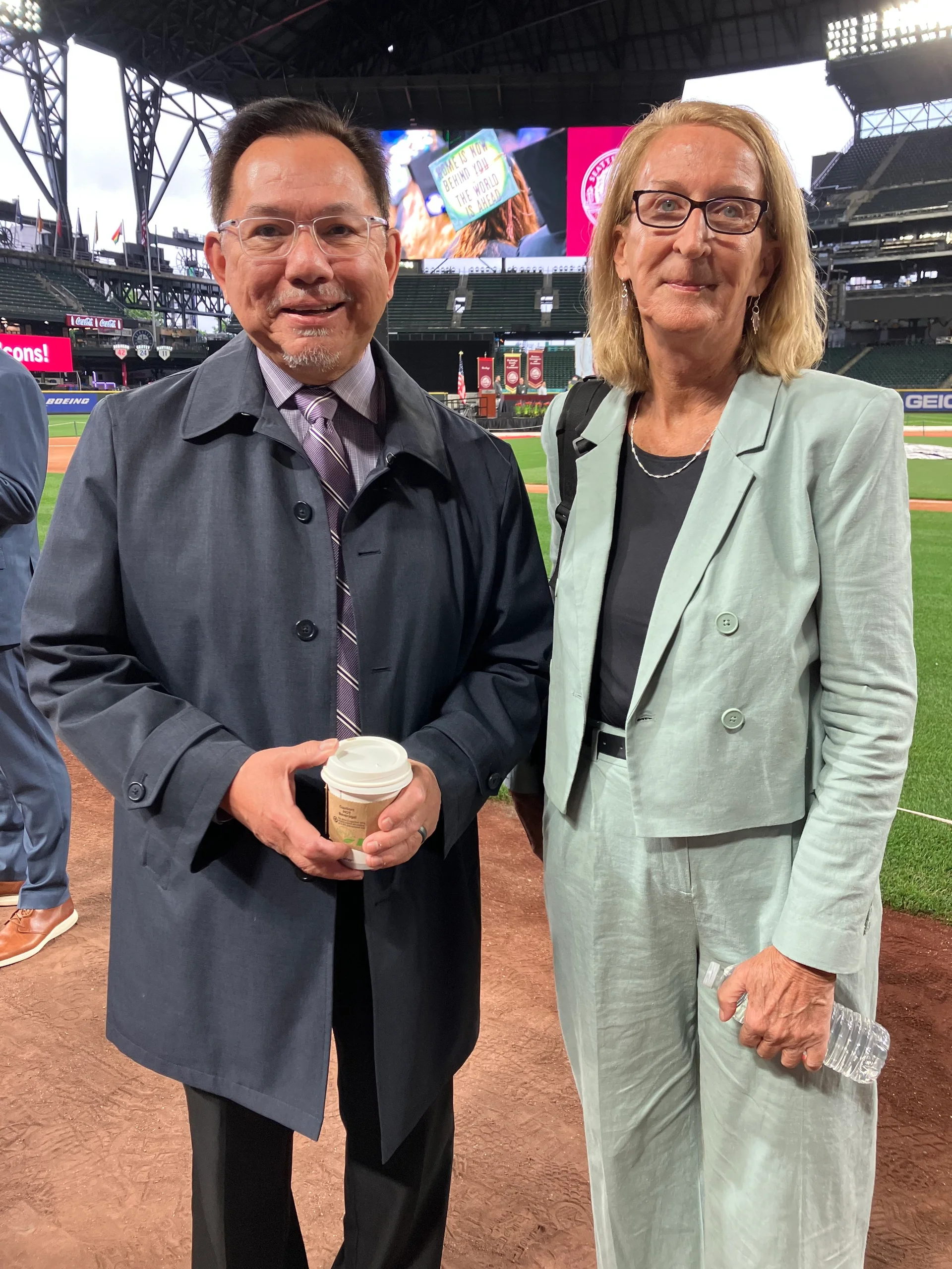    SPU Interim President Pete Menjares with Phyllis - what an honor to spend time with him!   