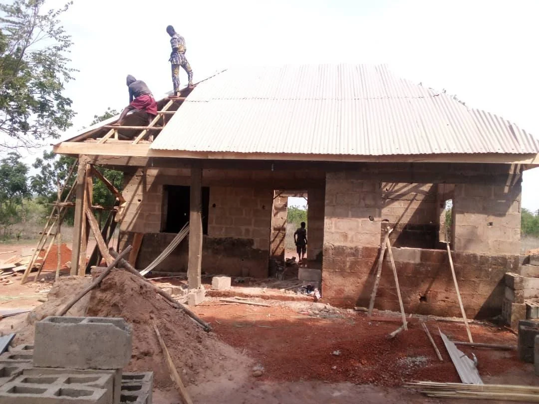  We are now raising the roof of Mountain of Light Gospel Church! We are all so very happy to do this, and we know that God is happy, too!! 